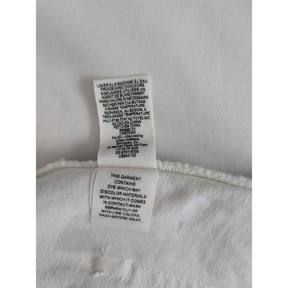WE THE FREE By Free People Women's Zip It Up Mini Denim Skirt White Size 27 - Picture 15 of 16